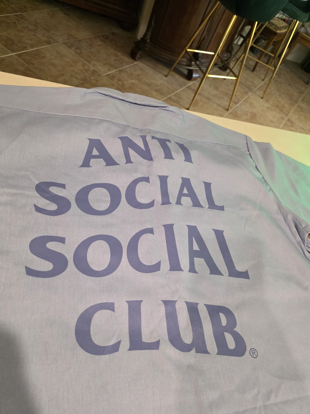 Anti Social Social Club Dickie's Burron Down Men's Light Blue Logo Shirt